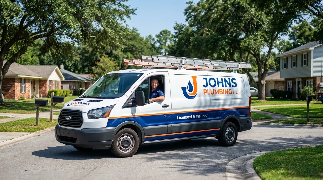 Johns Plumbing LLC service van in Naperville, IL