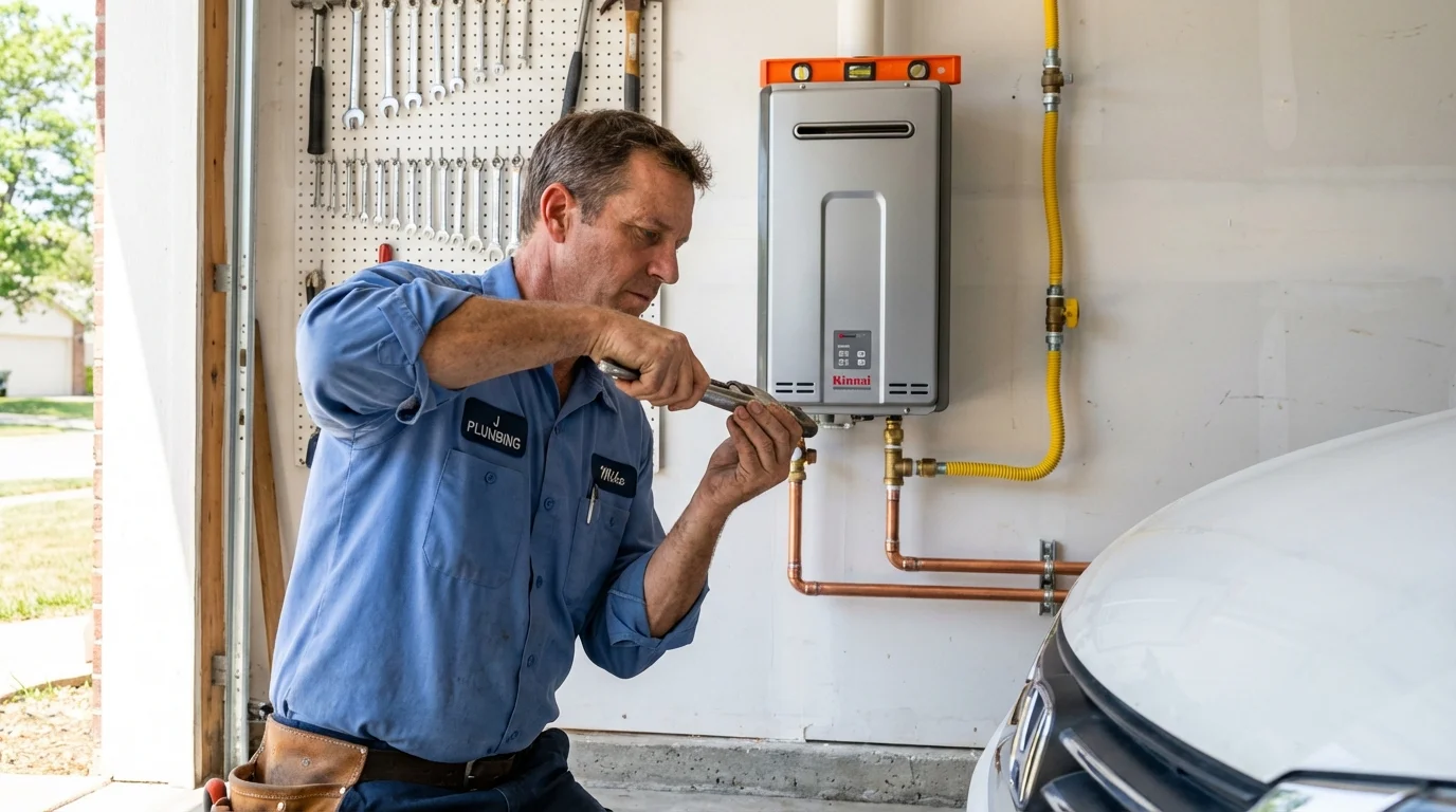Tankless water heater installation by a Johns Plumbing LLC plumber in Naperville